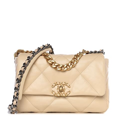 chanel flap 19 beige